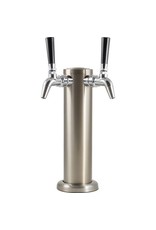 Komos Tap Tower Double; KOMOS Stainless Draft Tower With Intertap® Faucets (w/ Duotight Fittings)