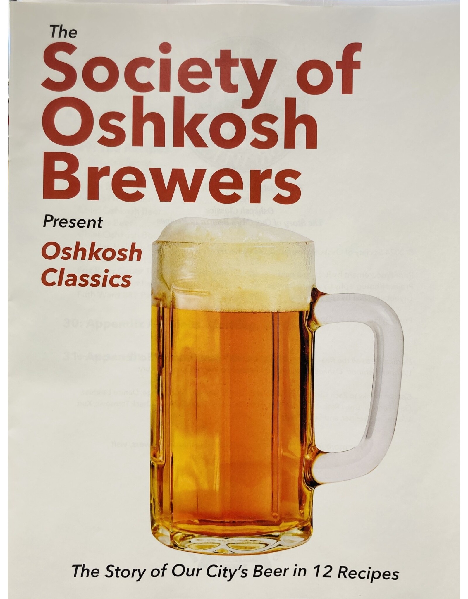 The Society of Oshkosh Brewer's Oshkosh Classics Recipe Book