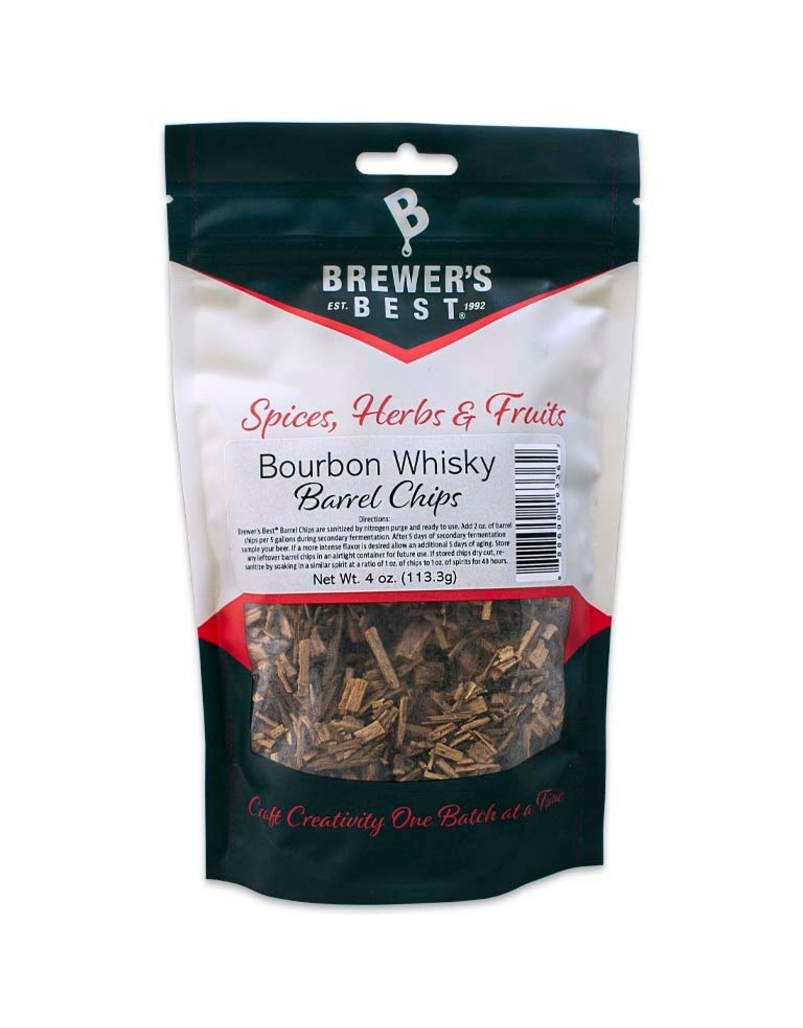 Brewer's Best Bourbon Whiskey Barrel Oak Chips 4 oz