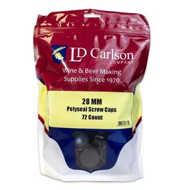 LD Carlson 28mm POLYSEAL SCREW CAPS 72/BAG