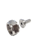 SWIVEL NUT & STEM SET, FEM-CO2 x 1/4"B (304 S/S)