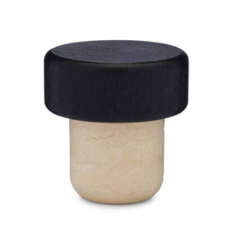 Bar Top Spirit Corks | Synthetic T-Cork Stopper | Black Wood Top | 22.6mm | Bag of 25