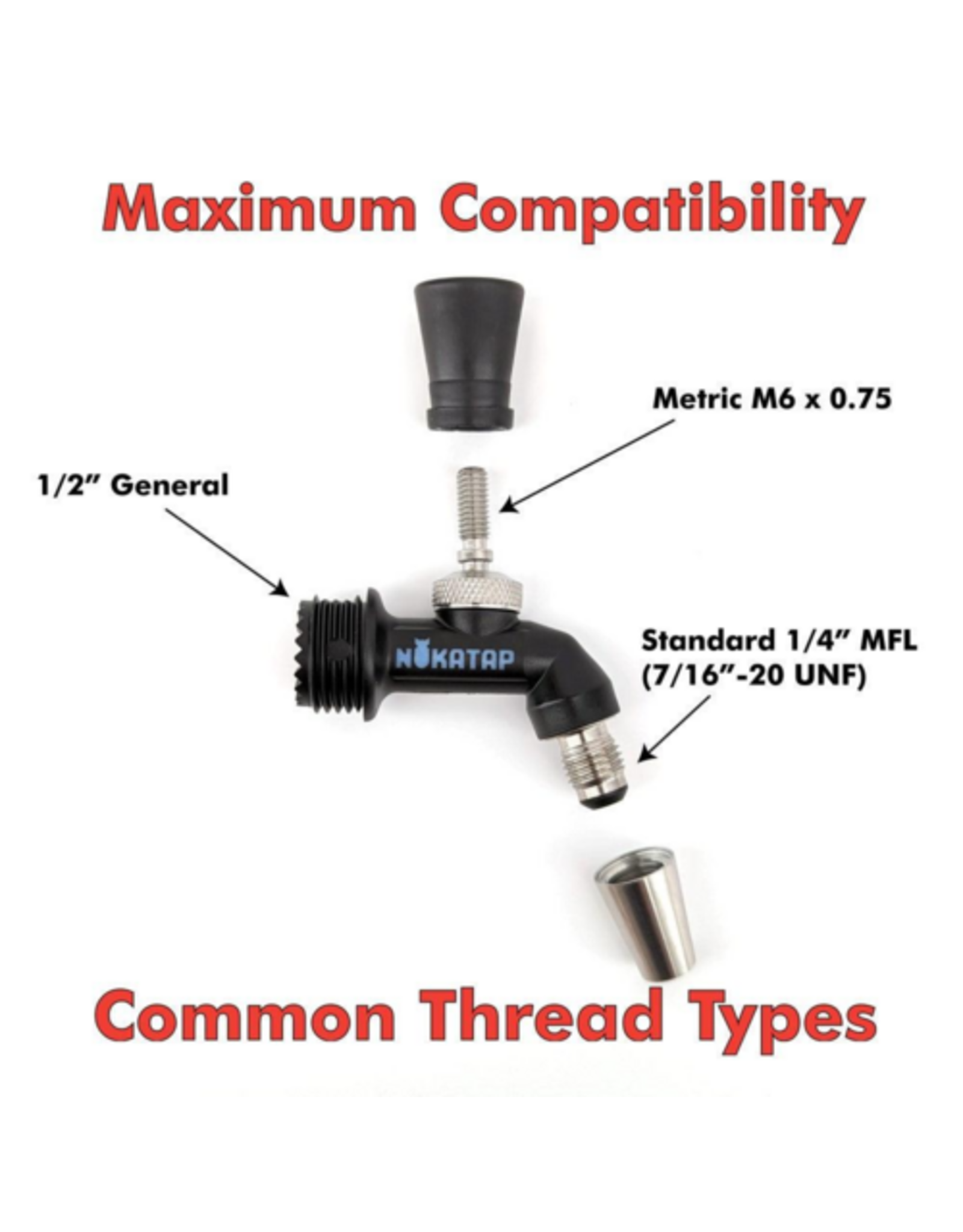 NukaTap NukaTap® Mini Beer Faucet Assembly Kit | Flow Control Ball Lock Quick Disconnect (QD) | Duotight Adapter | Self Closing Spring