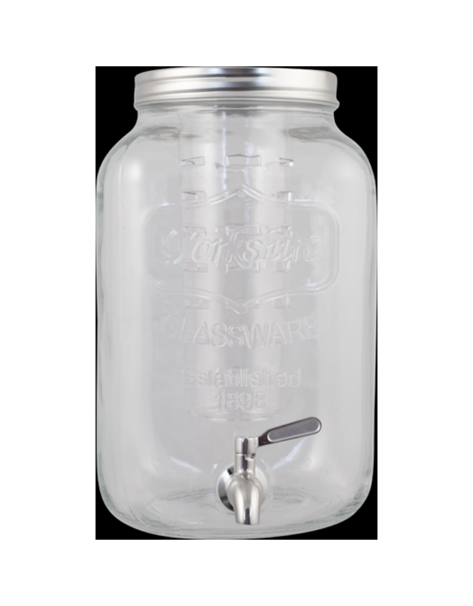 Glass Beverage Dispenser with Infuser and Stainless Spigot - 5L / 1.3 gal.