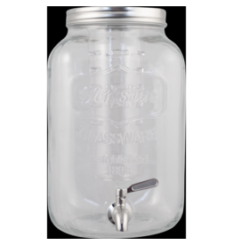 Glass Beverage Dispenser with Infuser and Stainless Spigot - 5L / 1.3 gal.