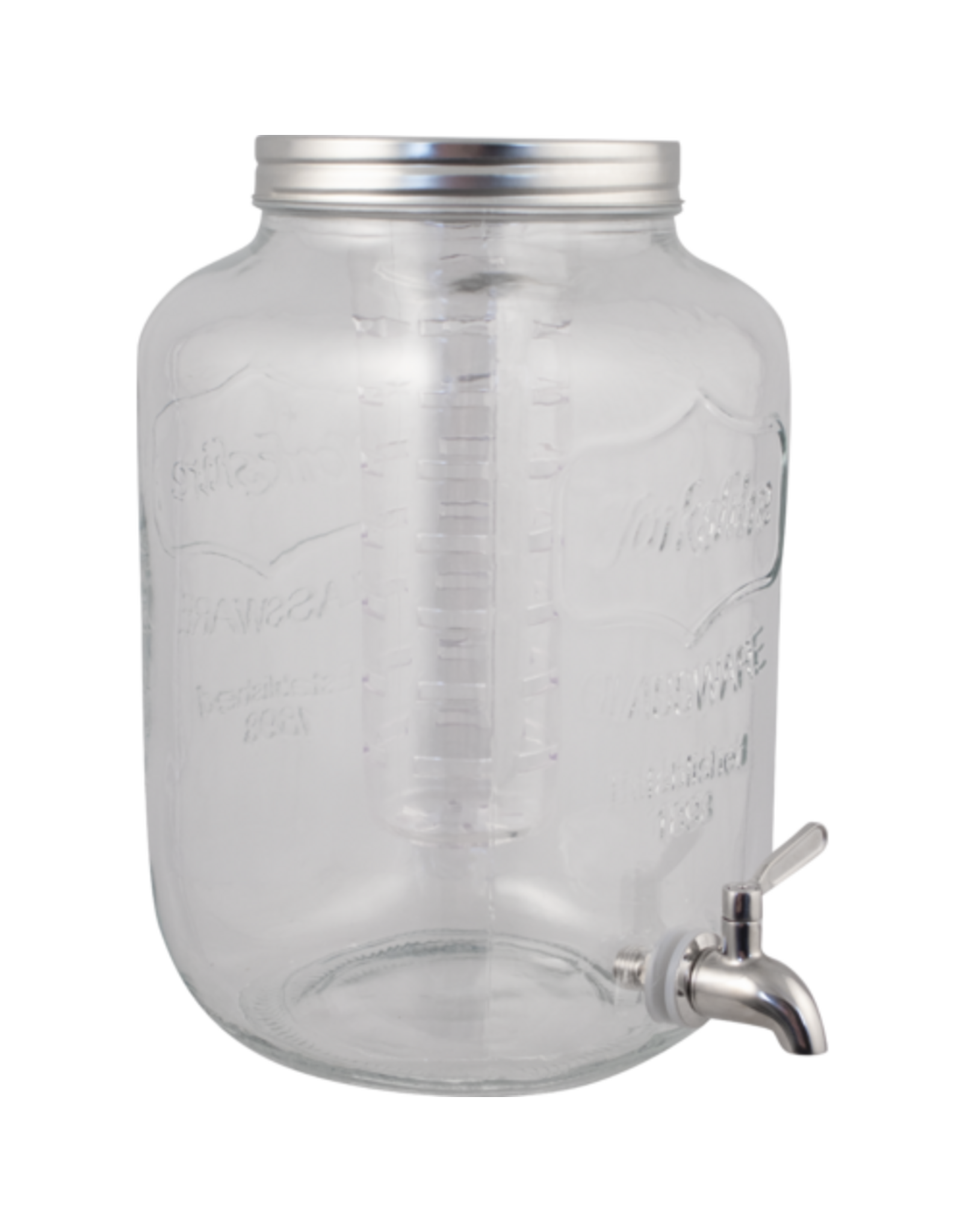 Glass Beverage Dispenser with Infuser | Stainless Spigot | 8L | 2.1 gal.