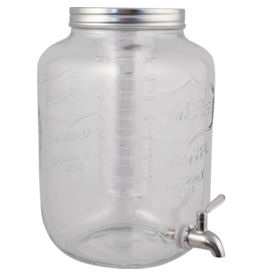 Glass Beverage Dispenser with Infuser | Stainless Spigot | 8L | 2.1 gal.