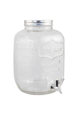 Glass Beverage Dispenser | Plastic Spigot | 5L | 1.3 Gal.