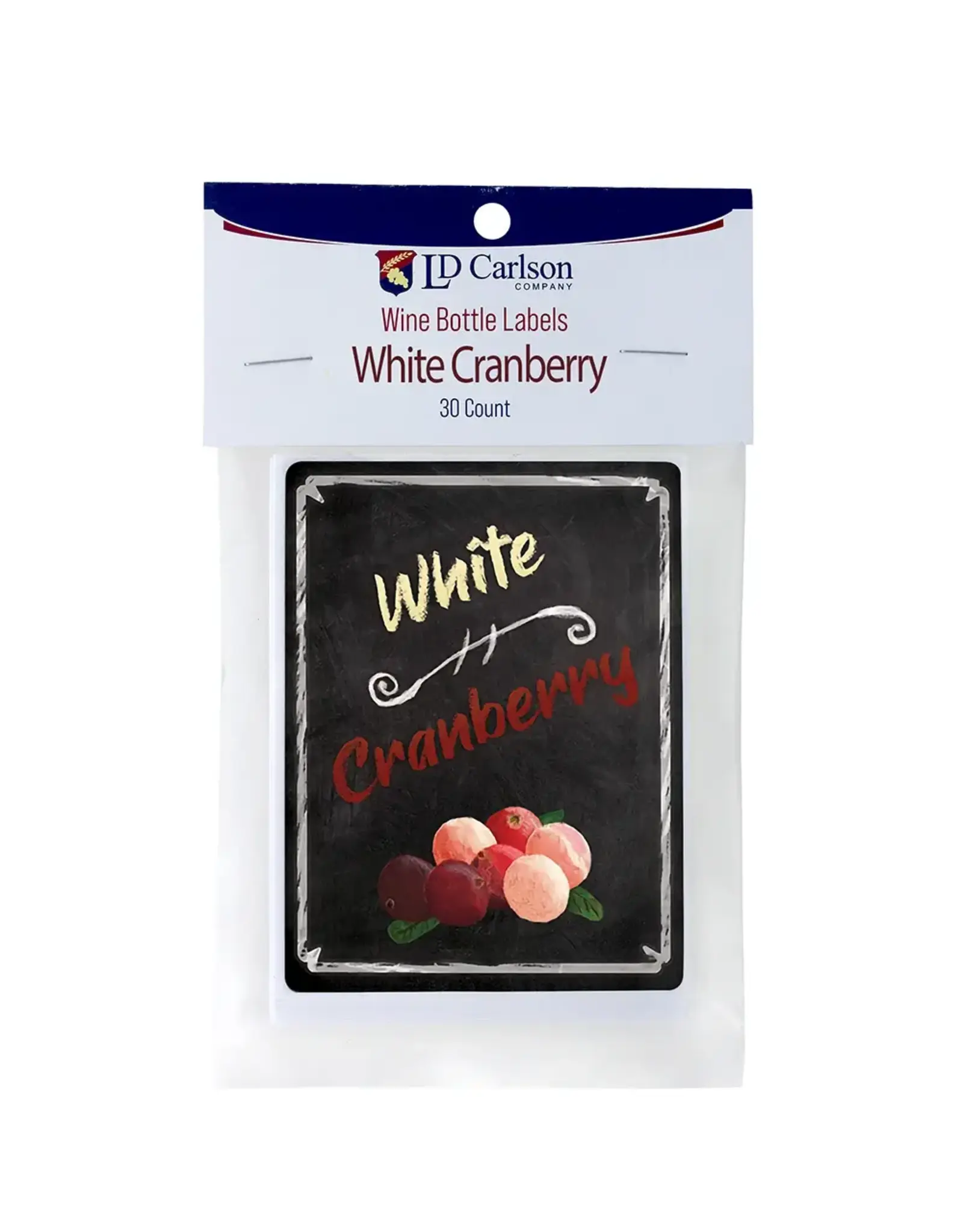 LD Carlson White Cranberry 30 ct. Wine Labels