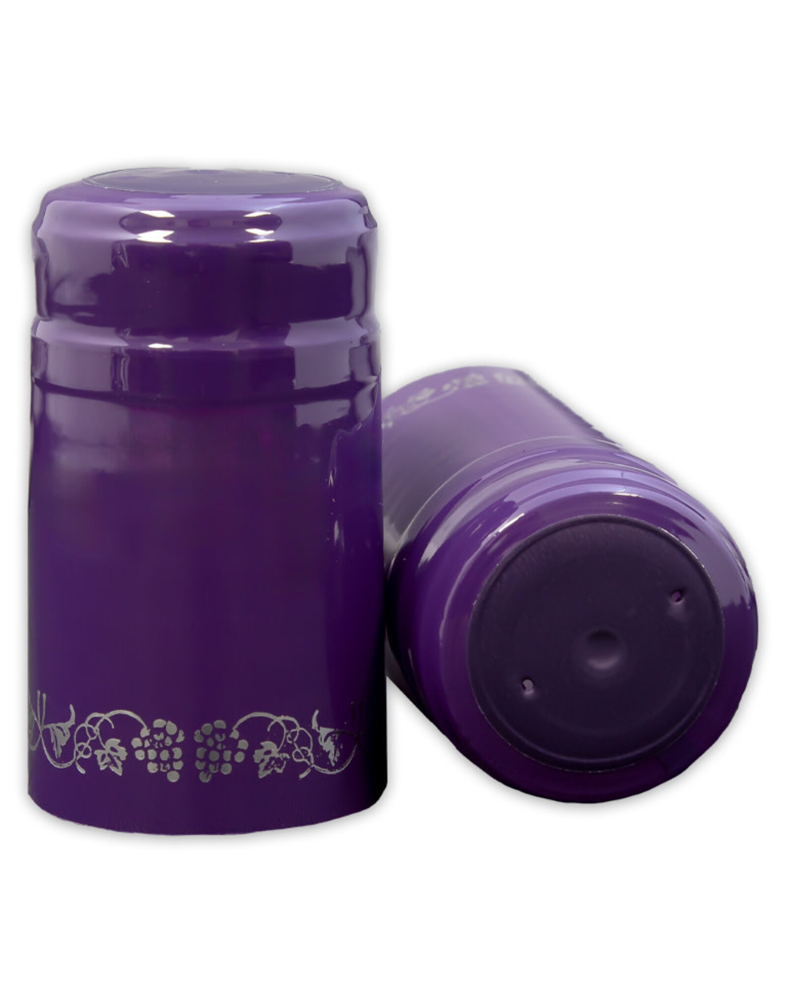 Wine Shrink Sleeves Purple w/ Silver Grapes 30 ct