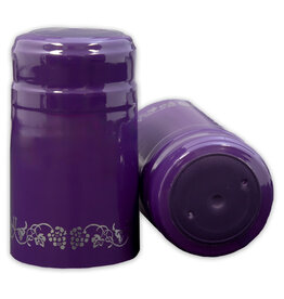 Wine Shrink Sleeves Purple w/ Silver Grapes 30 ct