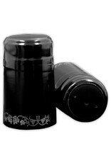 Wine Shrink Sleeves Black w/ Silver Grapes 30 ct