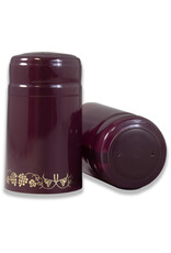 Wine Shrink Sleeves Burgundy w/ Gold Grapes 30 ct