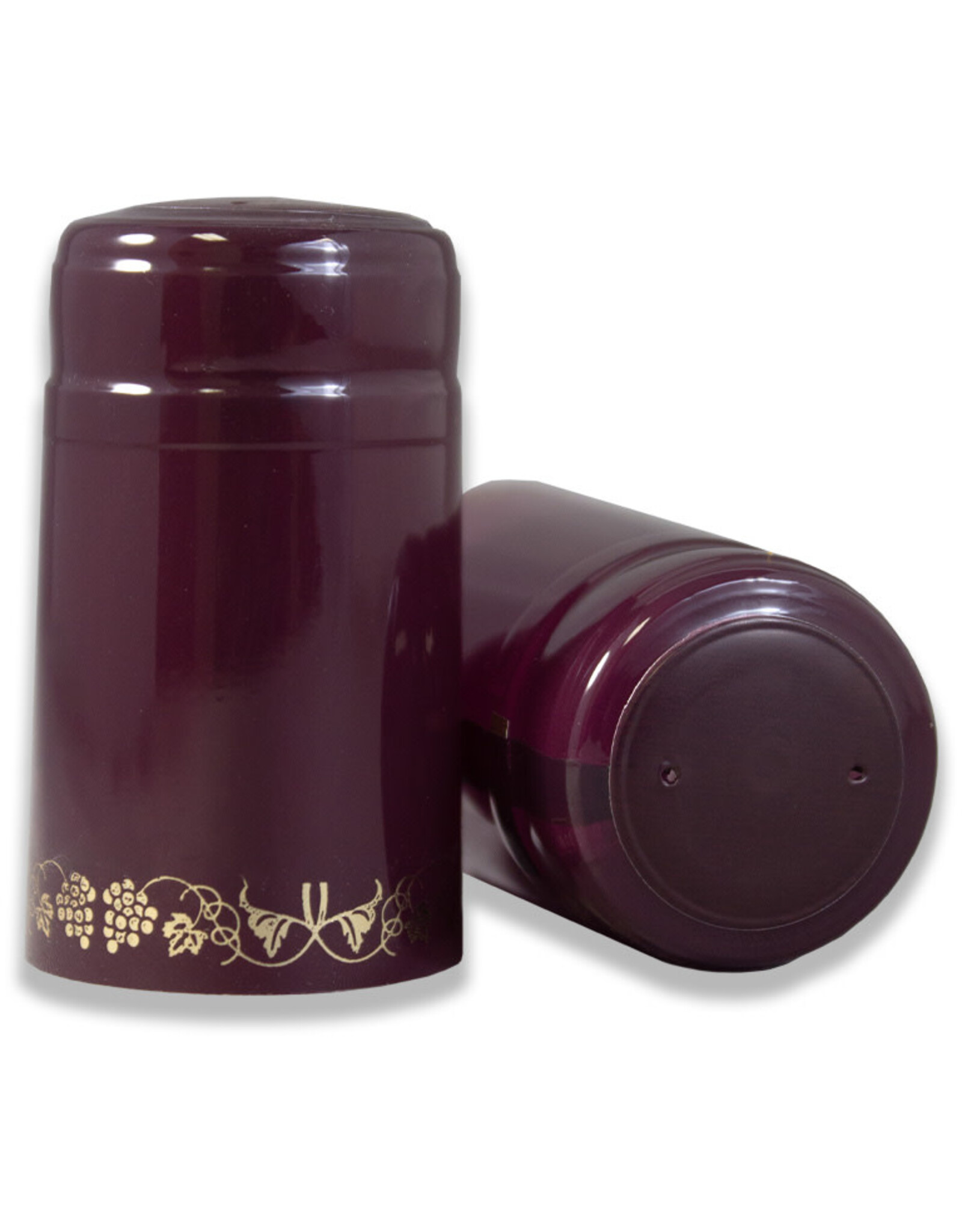 Wine Shrink Sleeves Burgundy w/ Gold Grapes 30 ct