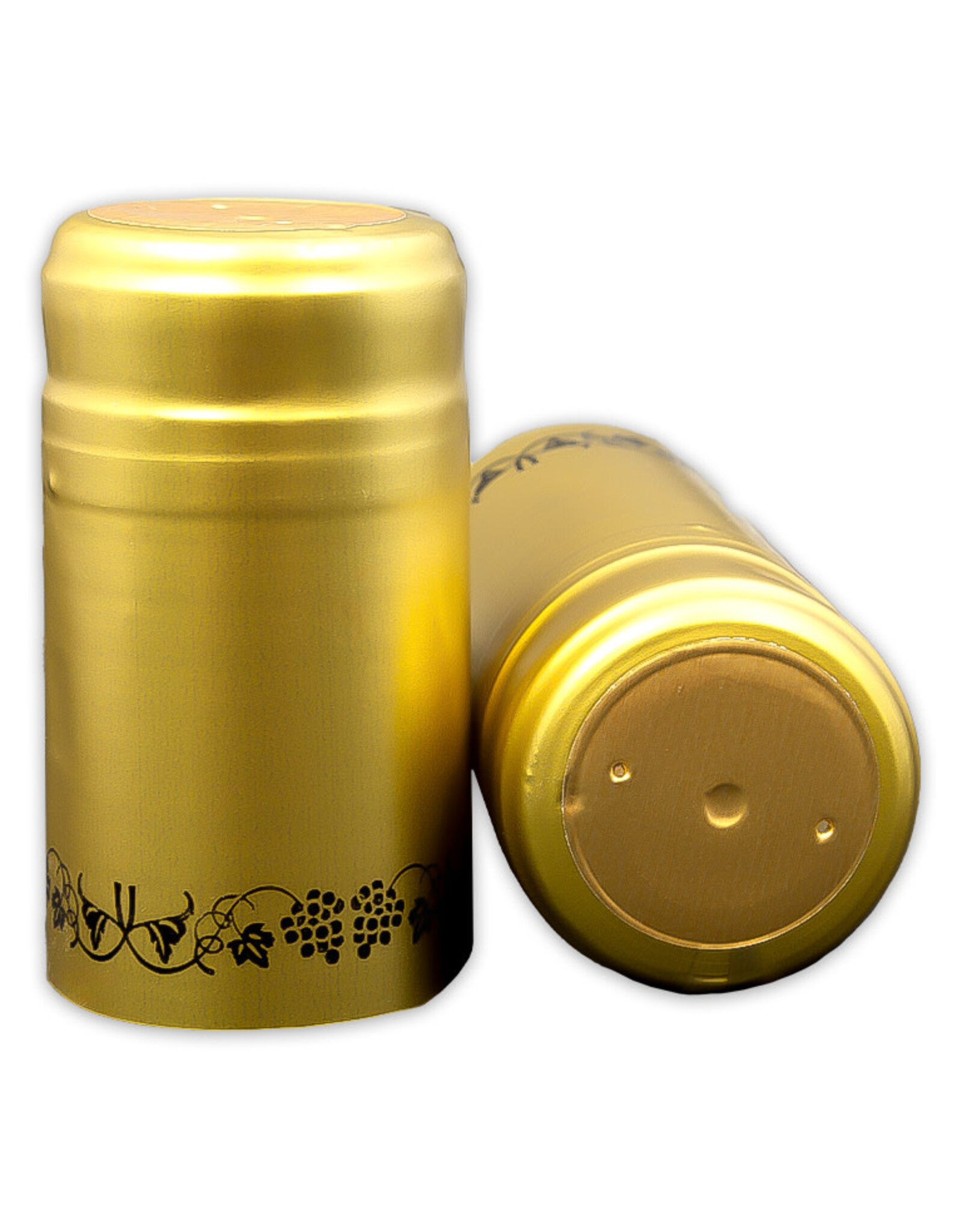 Wine Shrink Sleeves Gold w/ Black Grapes 30 ct