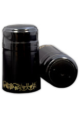 Wine Shrink Sleeves Black w/ Gold Grapes 30 ct