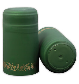 Wine Shrink Sleeves Green w/ Gold Grapes 30 ct