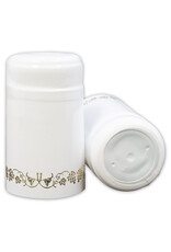 Wine Shrink Sleeves White w/ Gold Grapes 30 ct
