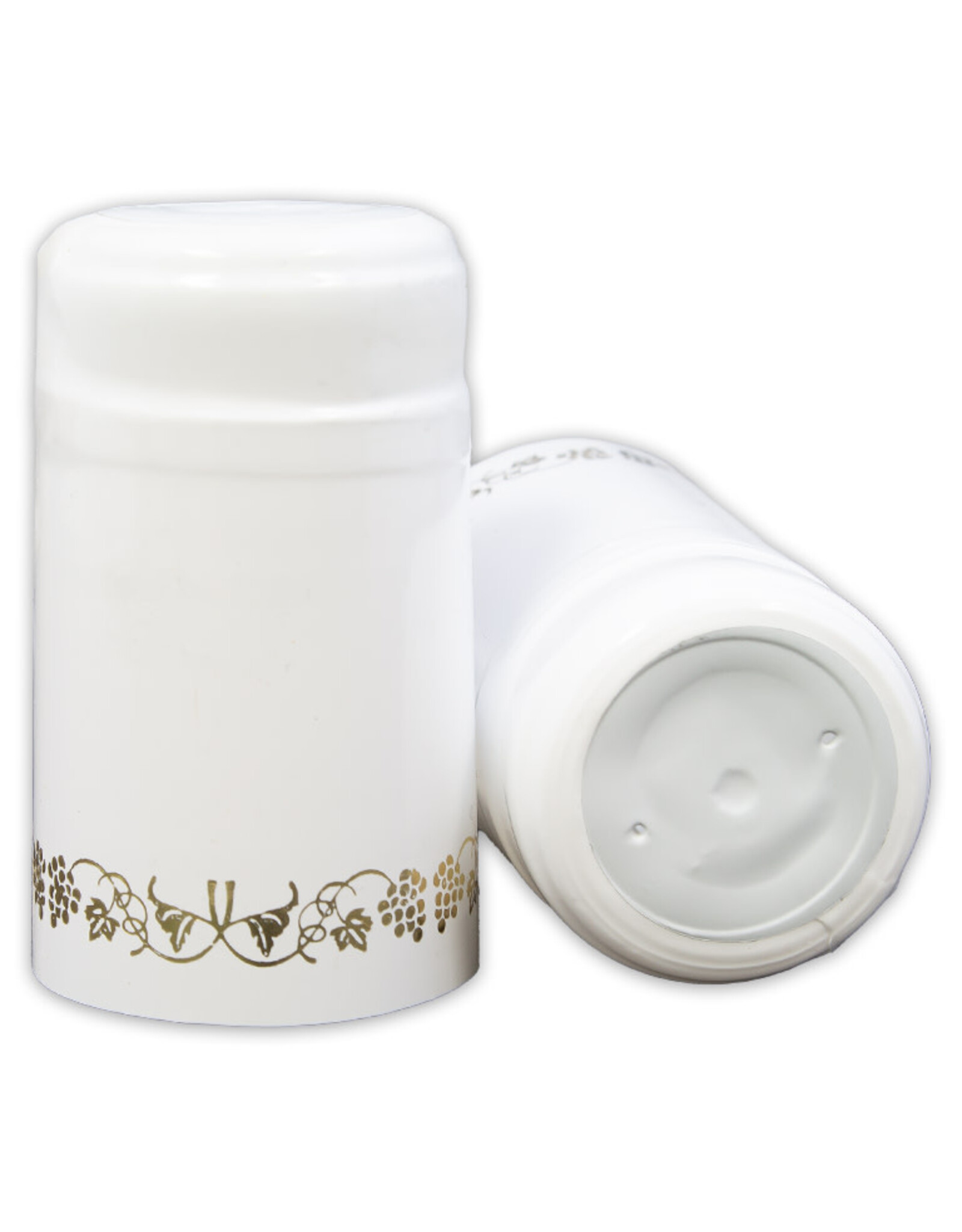 Wine Shrink Sleeves White w/ Gold Grapes 30 ct