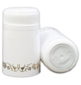 Wine Shrink Sleeves White w/ Gold Grapes 30 ct