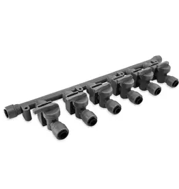Duotight Gas Manifold | 6 Way | Push-In Check Valve w/ Isolation Valve | 8mm Duotight