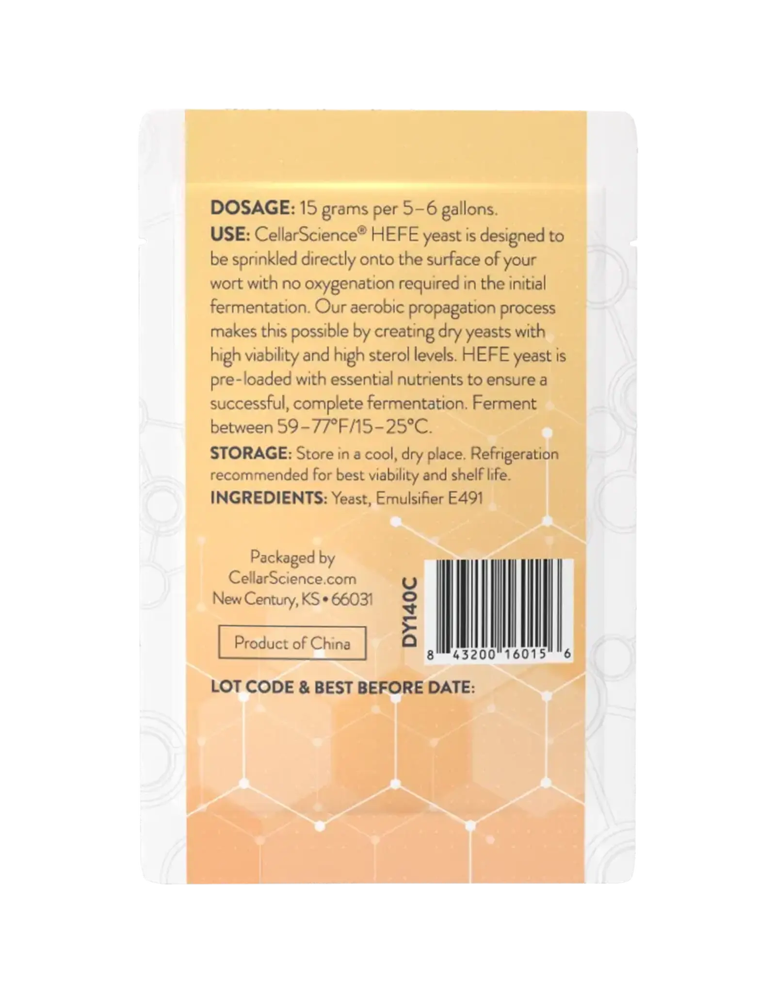 Cellar Science CellarScience® HEFE Dry Yeast | Wheat Ale | Premium Beer Yeast | 15 g