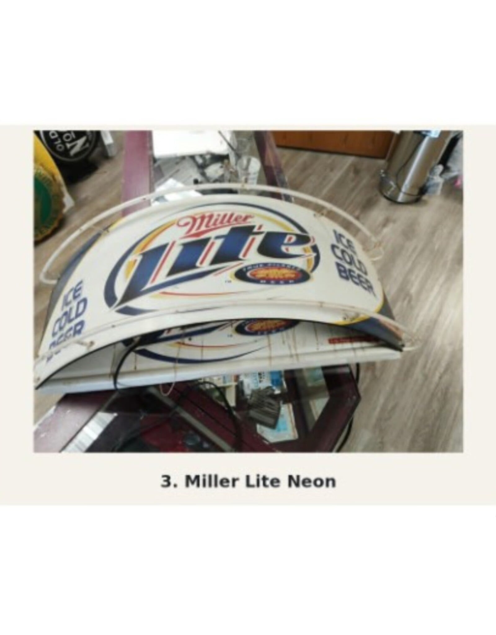 Miller Light Curved Neon Sign - USED