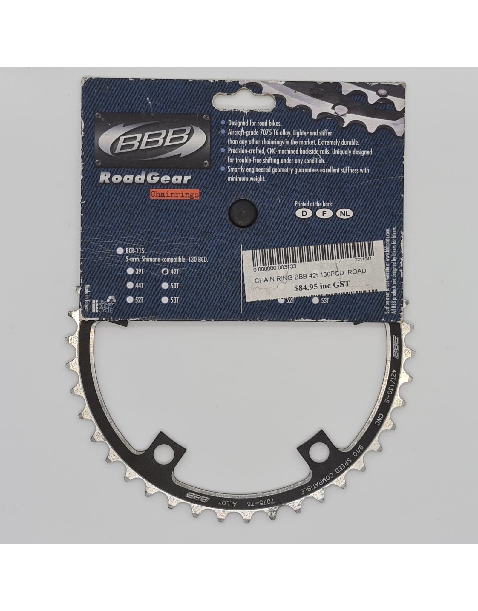 BBB CLEARANCE ROADGEAR CHAIN RING 42/130