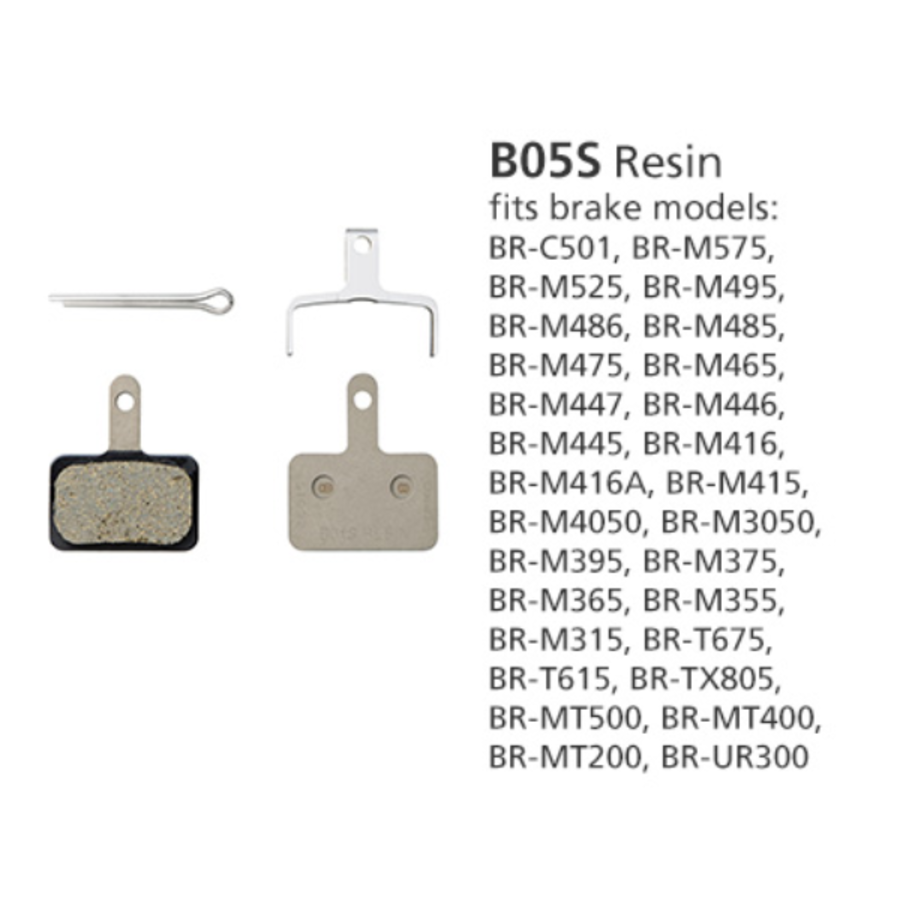 Shimano B05S-RX Resin Disc Brake Pads & Spring image 1