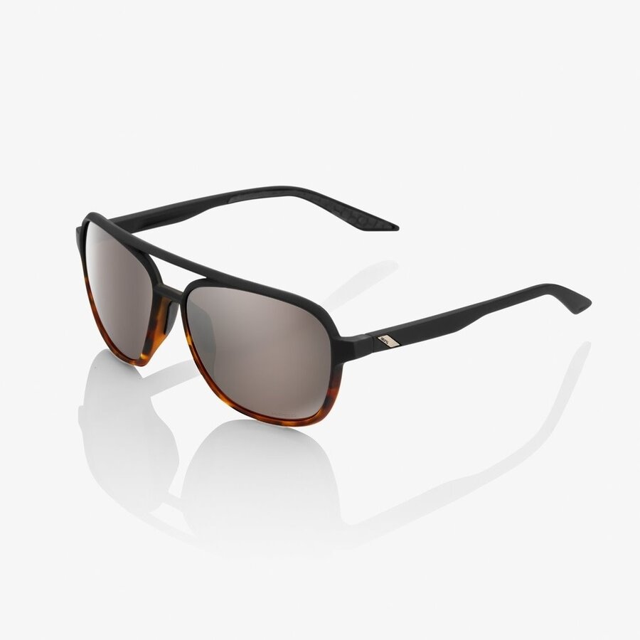 100% Kasia Cycling Sunglasses Soft Tact Black/Havana Fade/Hiper Silver Mirror image 1