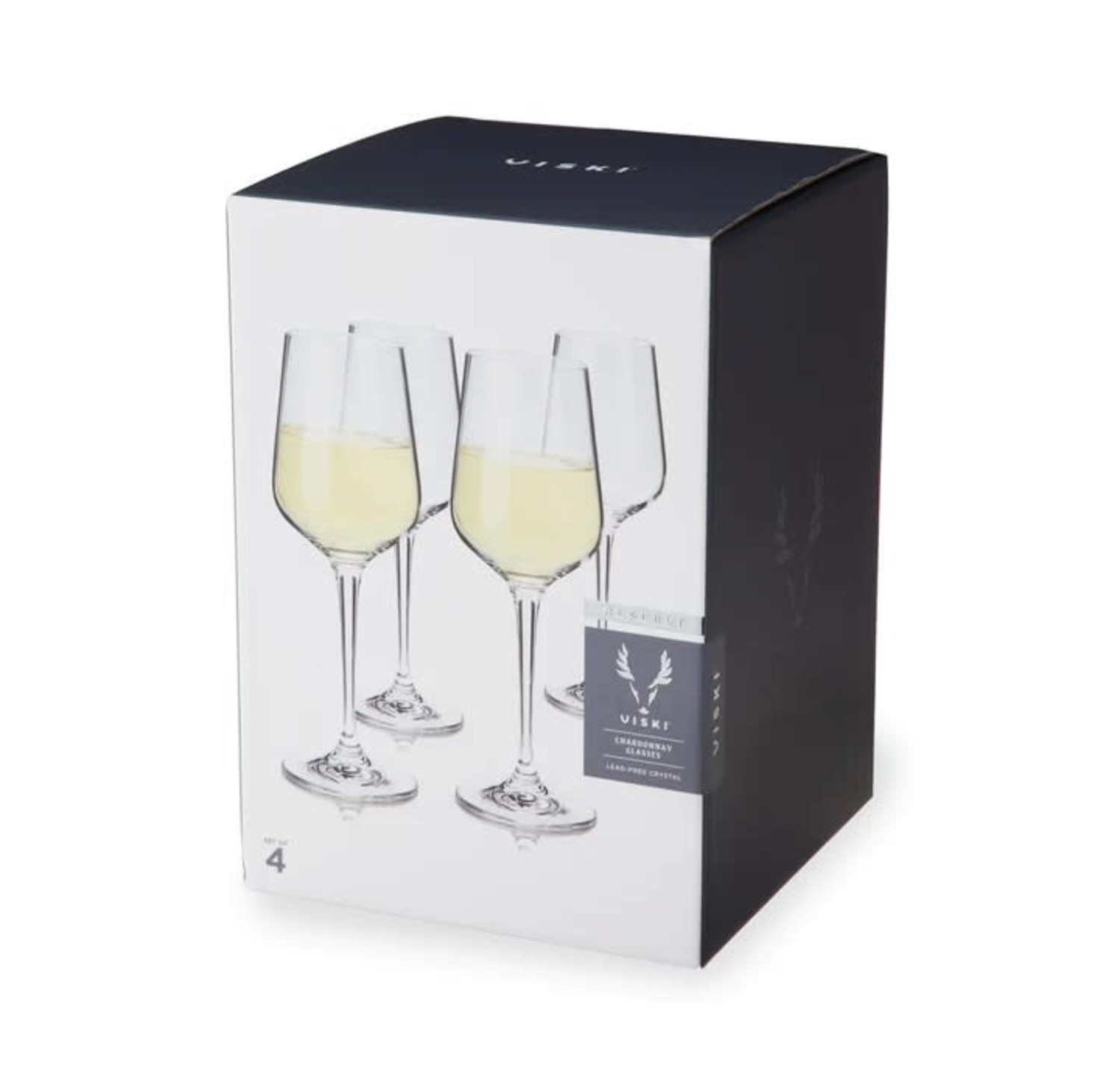 Viski Stemmed Crystal Martini Glasses -Stemmed Martini Cocktail Glass Gift  Set 