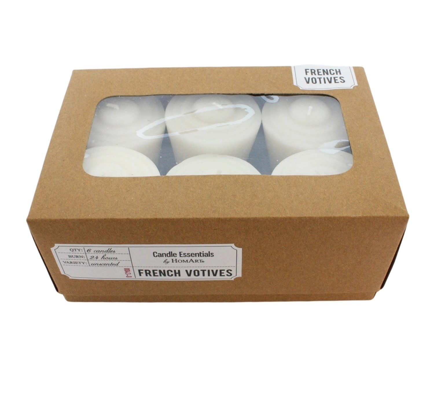 French Votive Ivory Set of 6 CAPERS Home