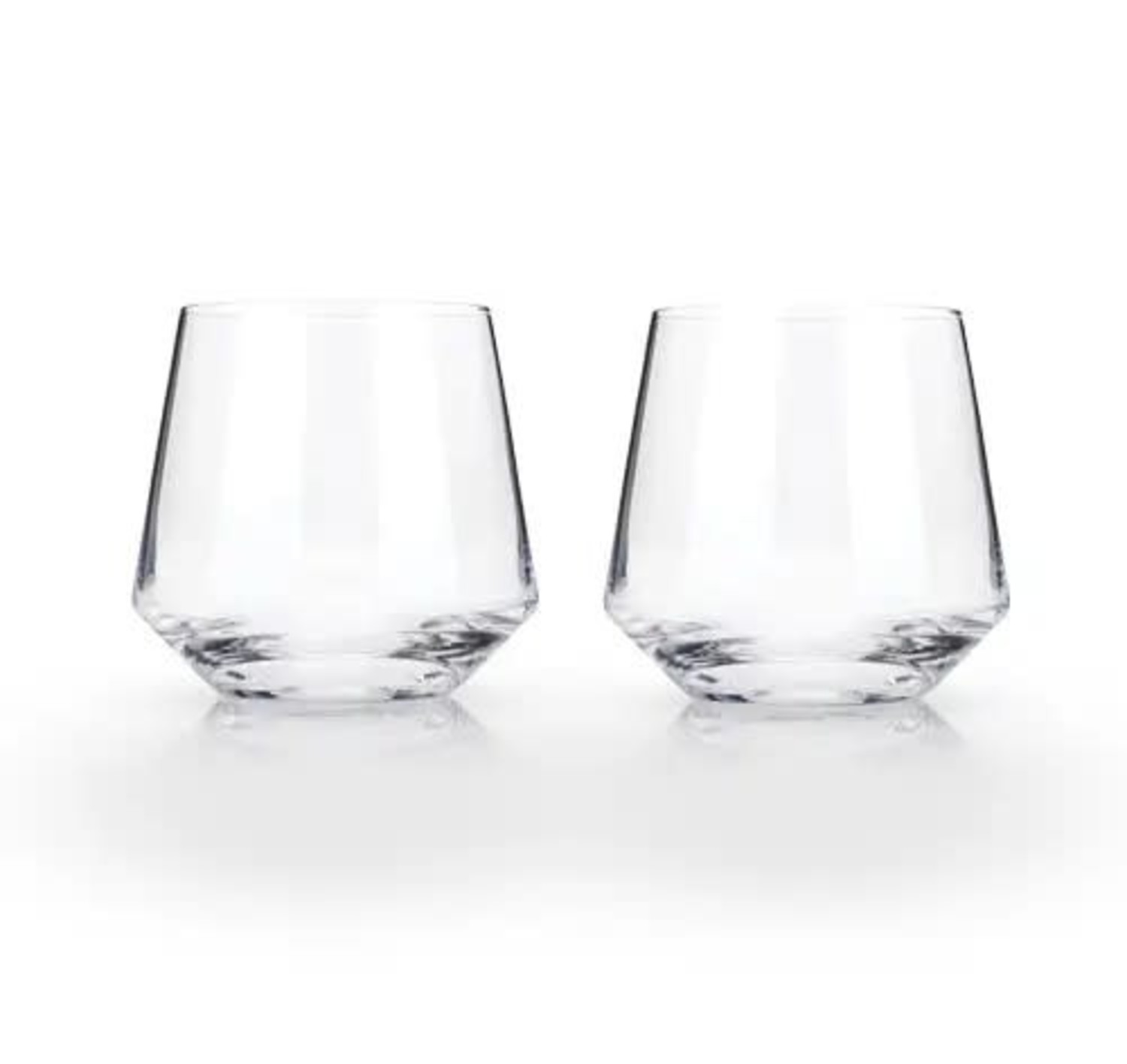 Viski Raye Angled Crystal Margarita Glasses Set of 2, 12 Oz