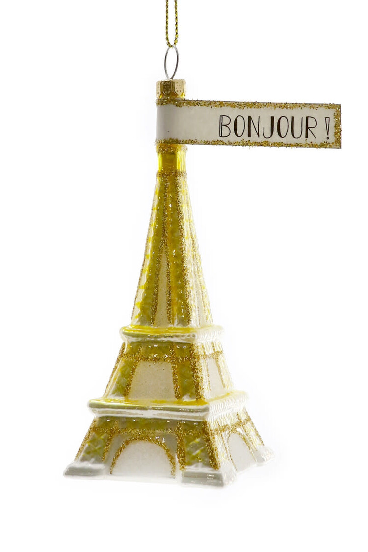 Gold Eiffel Tower Glass Ornament CAPERS Home
