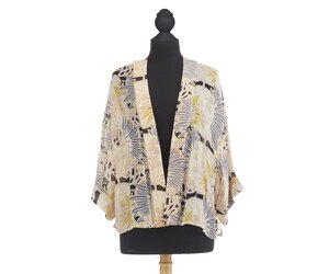 Short Kimono - Deco Daisy Mauve