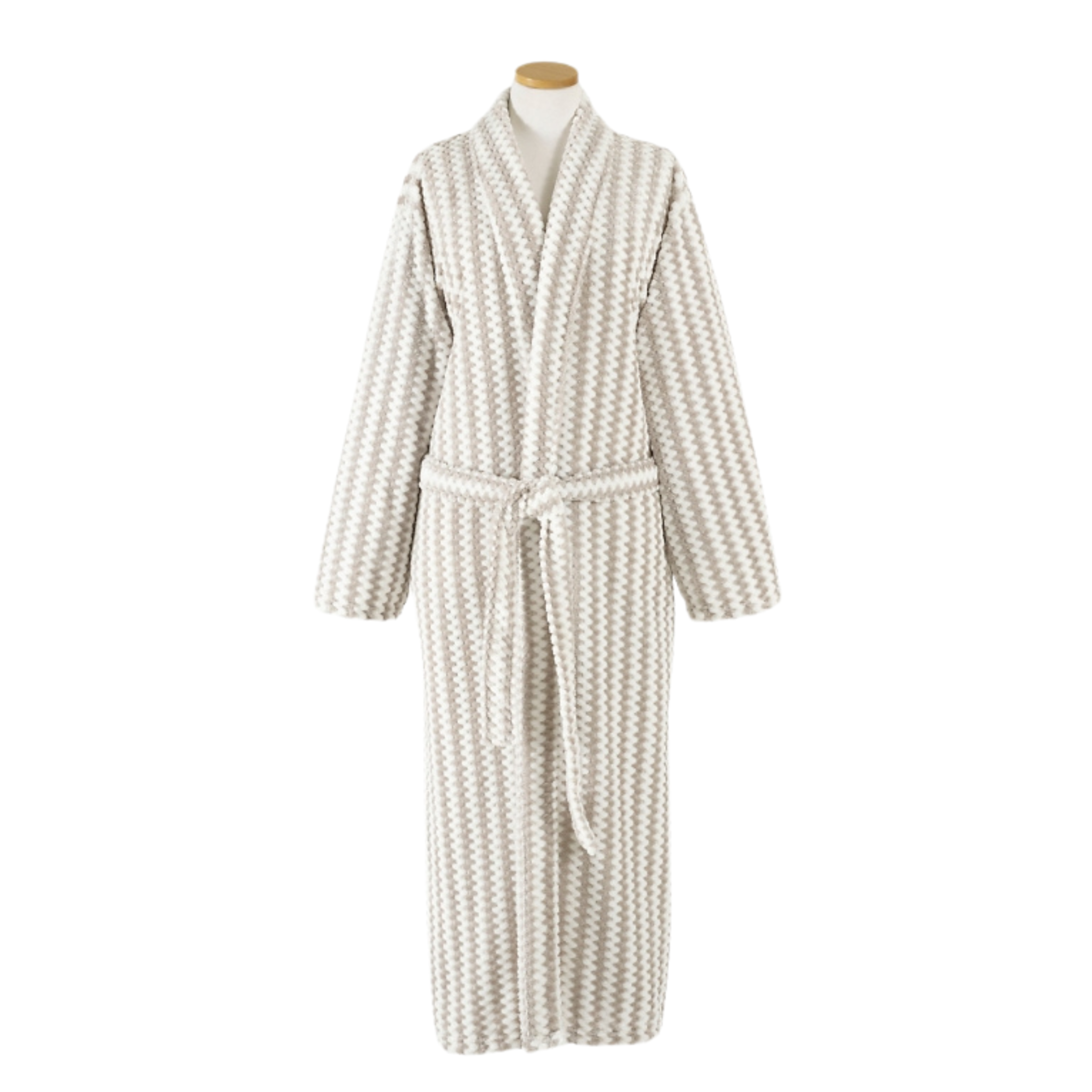 Robe Bubble Stripe Fleece Grey - Assorted Sizes - CAPERS Home