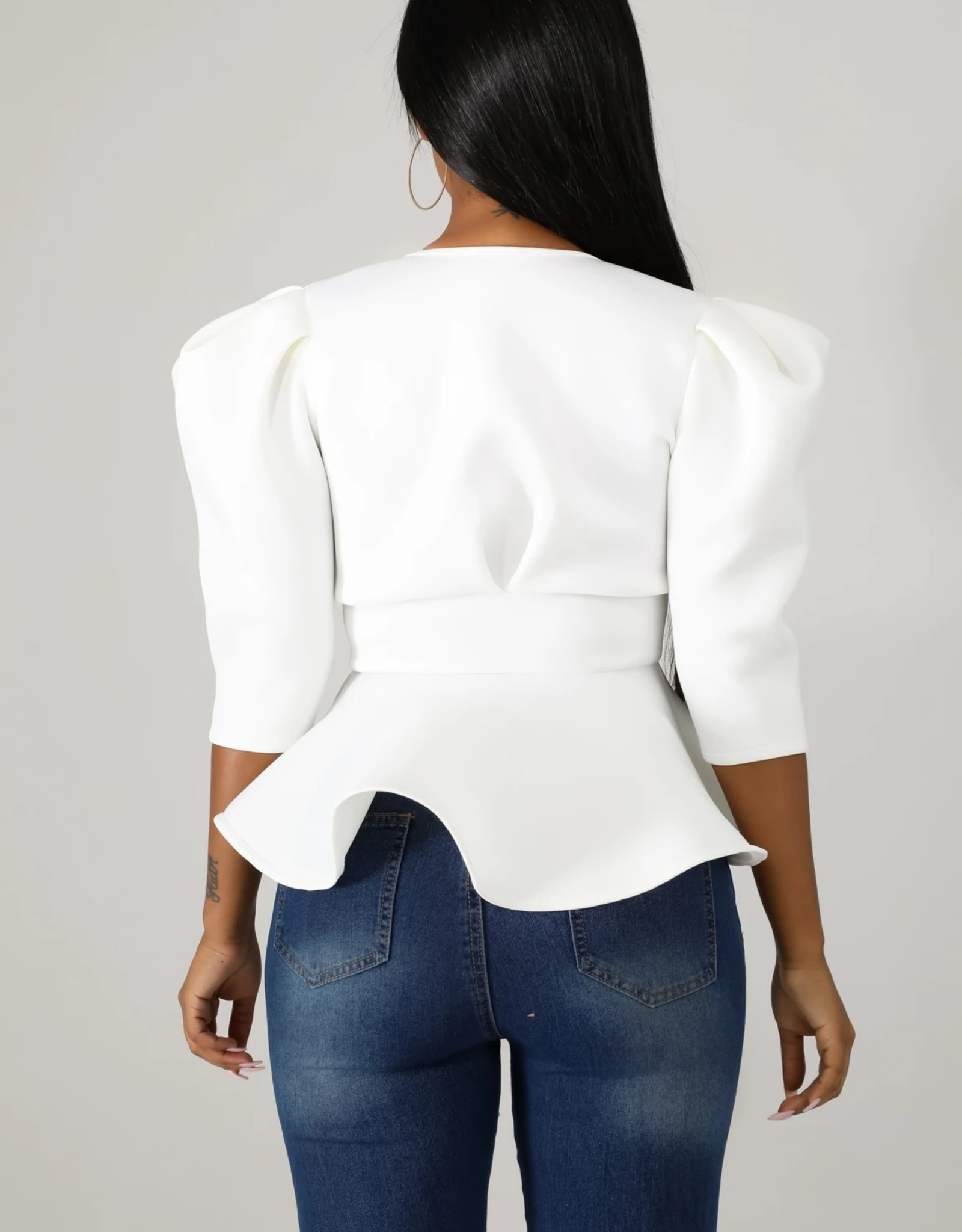 Boujee Bow Blouse White