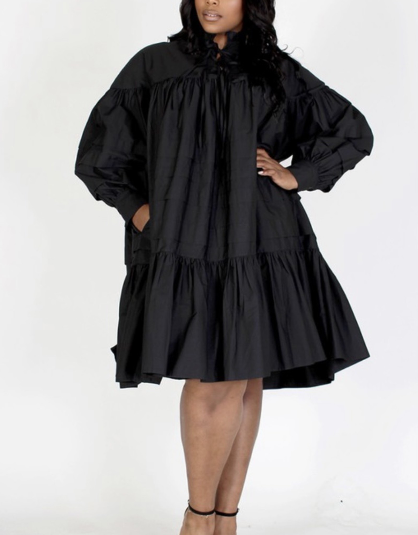 Owning It Pleated Oversize Bell Dress