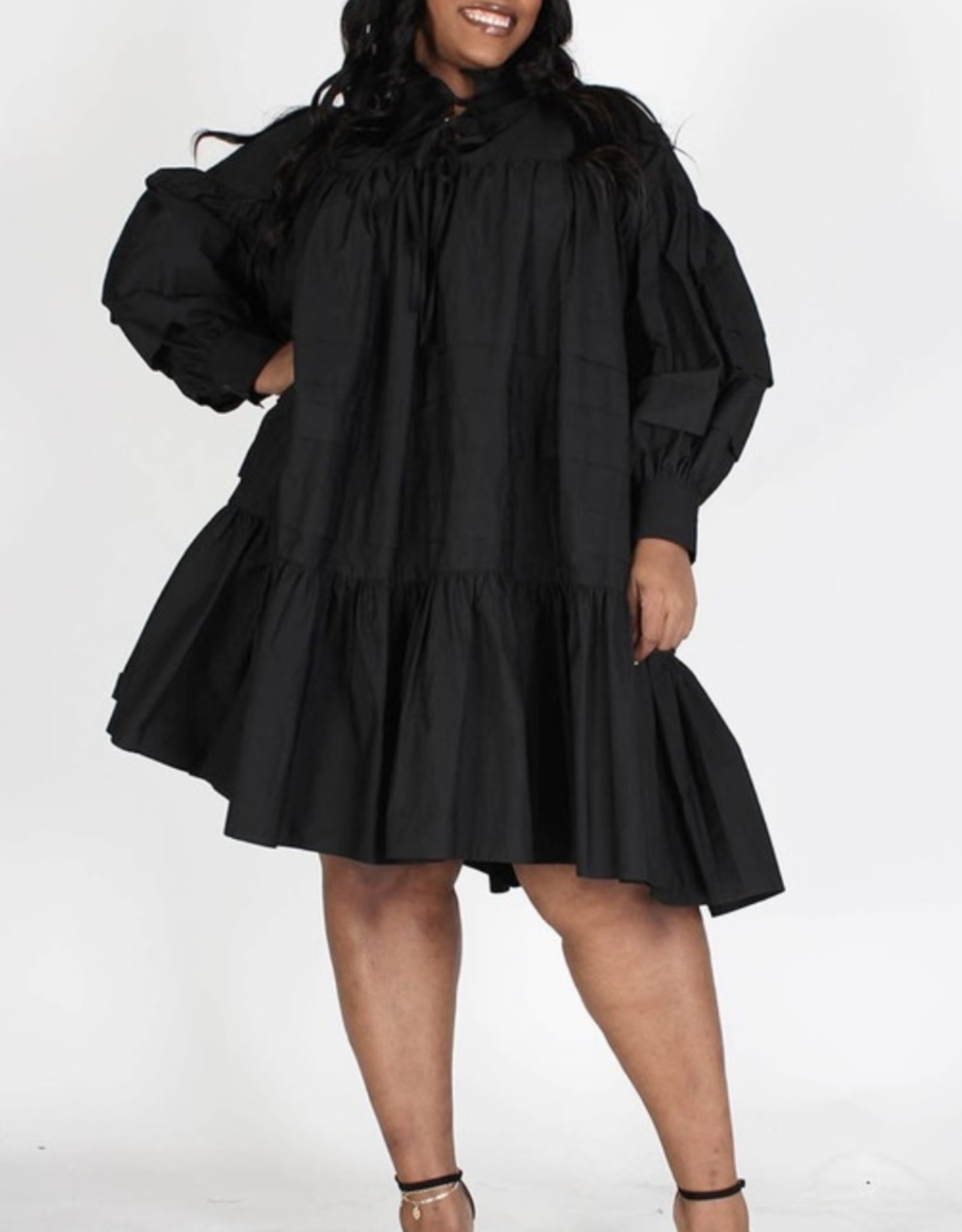 Owning It Pleated Oversize Bell Dress