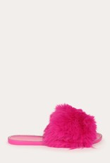 So Fancy Crystal Trim Fur Sandals