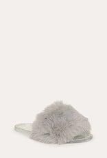 So Fancy Crystal Trim Fur Sandals