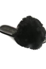 So Fancy Crystal Trim Fur Sandals