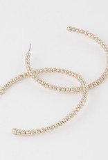 Medium Metal Beads Hoop Earrings