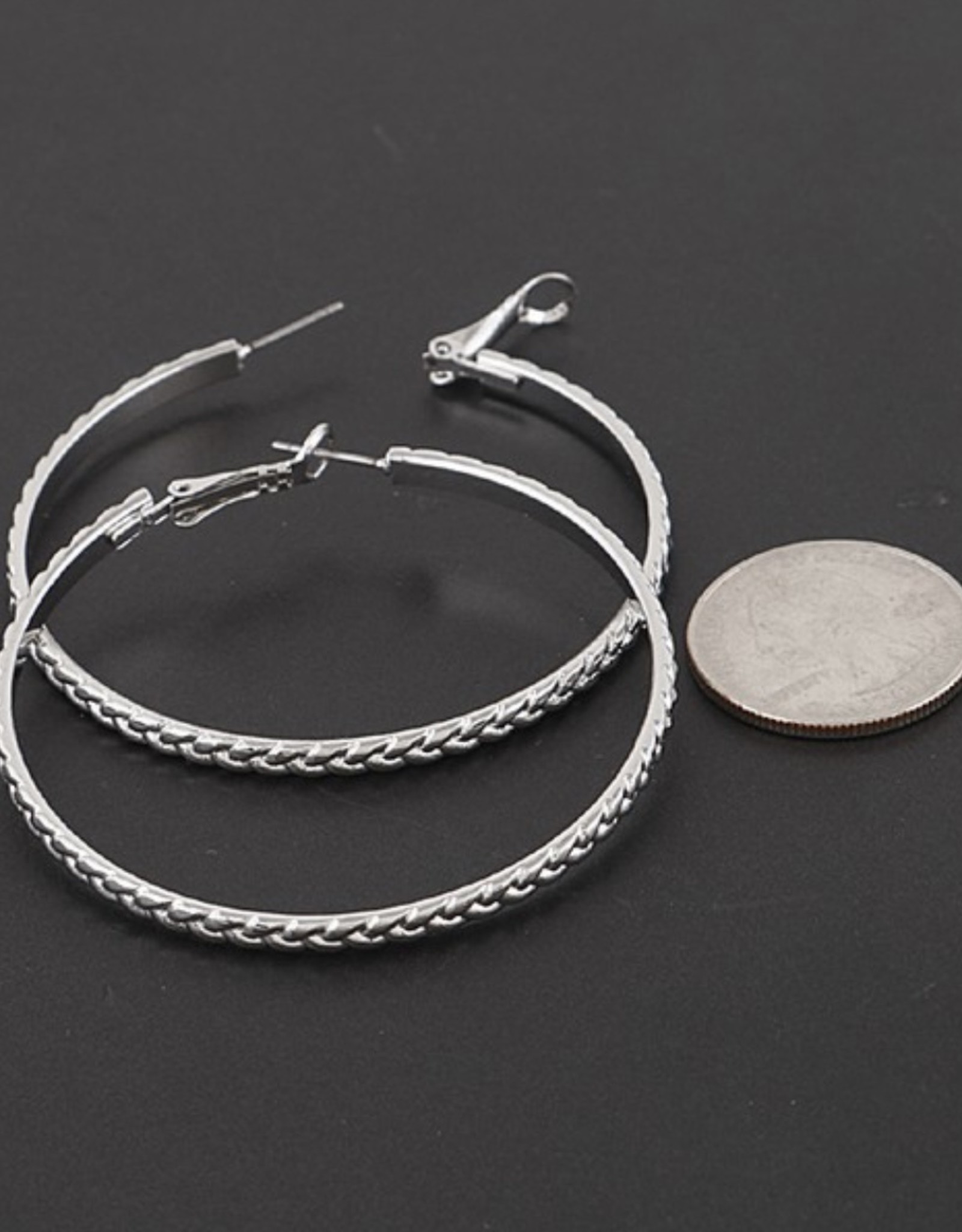 Leaf Engraved Med Size Hoops