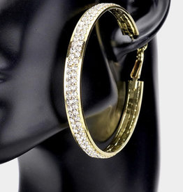 Embellished Metal Hoop Earrings