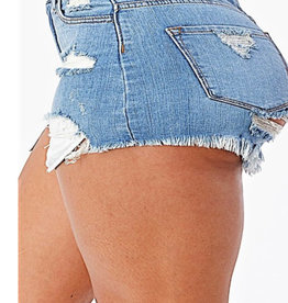 Curvy High Rise Denim Shorts