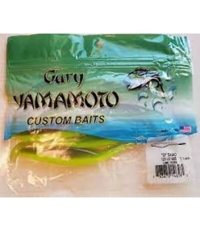 Gary Yamamoto "D" Shad Gary Yamamoto 7ct Lime Fever