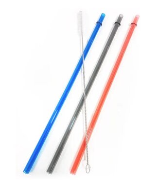 Yukon Outfitters Reusable Straws with Cleaning Brush Set - Assorted colors in set
