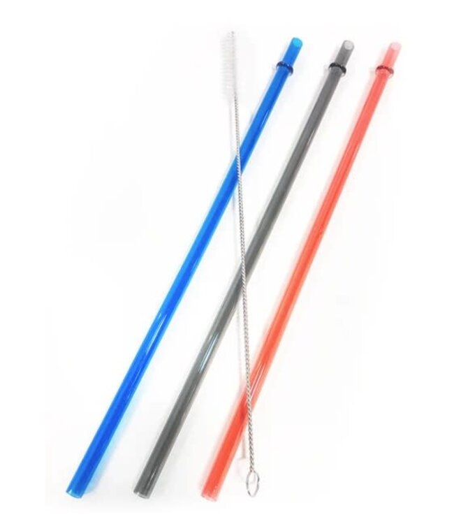 Yukon Outfitters Reusable Straws with Cleaning Brush Set - Assorted colors in set