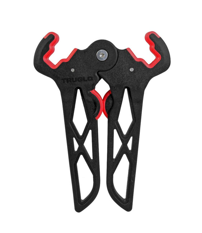 True Glow TrueGlo BOWJACK LIGHTWEIGHT FOLDING BOW STAND / TALL STANDARD / BLACK & RED